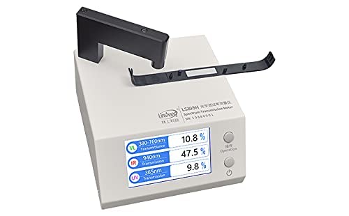 Spectrum Transmission Meter UV IR Light Transmittance Meter Tester Film Glass Window Tint with UV 365nm Visible Light 550nm IR 940nm