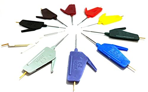 Ultra Thin Double Grabber Micro-Hook Test Connector - Set of 10: Assorted Colors (X2015-S)