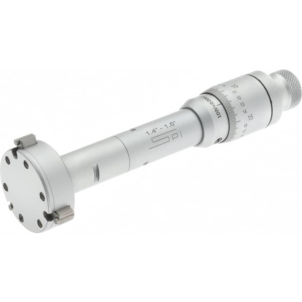 SPI 10-734-2 Mechanical 3-Point Hole Micrometer: 1.4" to 1.6" Range, 3.15" Gage Depth