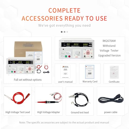 Voltage Withstand Tester, Hi-Pot Insulation Resistance Testing Tool, LED Digital AC Tester for Electrical Equipment Safety