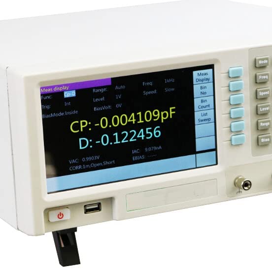 High Frequency 1MHz LCR Meter Measurement Benchtop LCR Digital Electric Bridges Inductance Capacitance Resistance Tester with Basic Accuracy 0.05% Frequency Resolution 1mHz 6 1/2 Digit Display