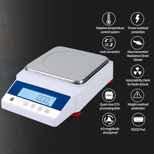 1000g x 0.01g High Precision Digital Scale - Electronic Analytical Balance for Jewelry, Lab & Scientific Use, 500g Capacity, Accurate Weighing, Compact Design，100g