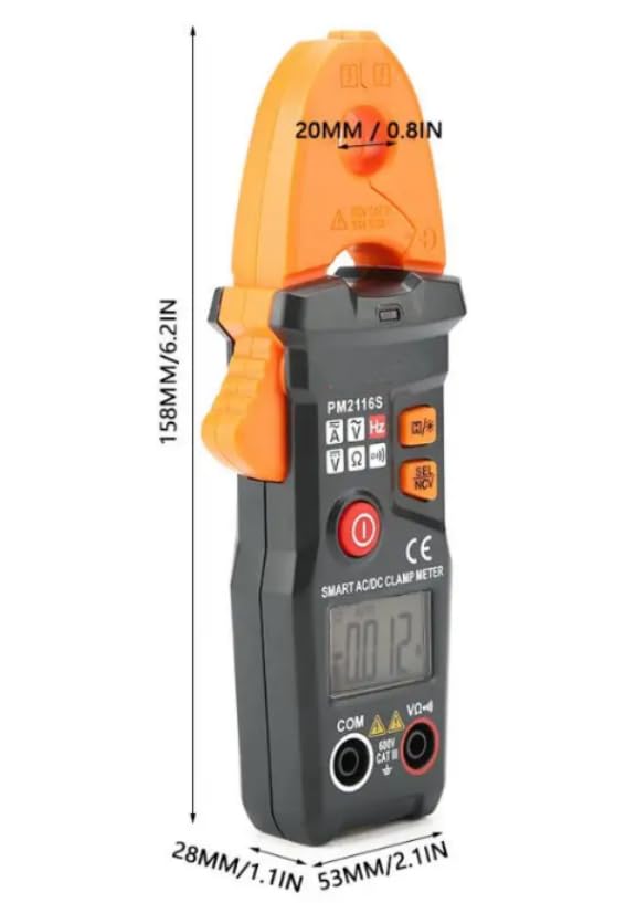 PM2116S ClampMultimeter Non-Contact 10mA-100A Digital CurrentMeter Multimeter Measuring Tool600V