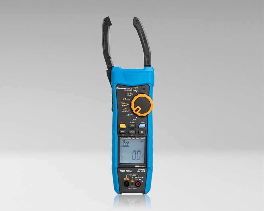 Jonard Tools ACM-1500DC Solar+ Clamp Meter CAT III 1500 V- True-RMS Clamp Meter,2500V DC, 999.9A AC/DC, Bluetooth, IP65 Rated for Solar & High Voltage Work