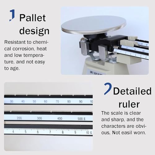 Triple Beam Balance Scale with Stainless Steel Platform, Zero Adjustment Knob, Magnetic Damping, 2610g Capacity