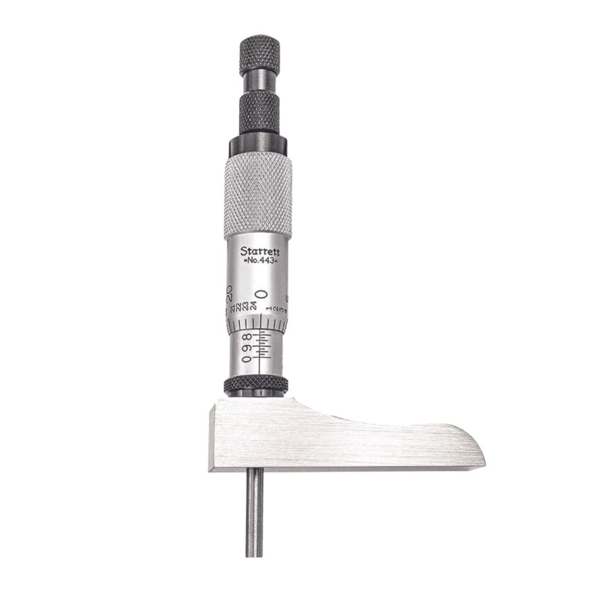 Starrett Micrometer Depth Gage with Half Base, 0-3" Range