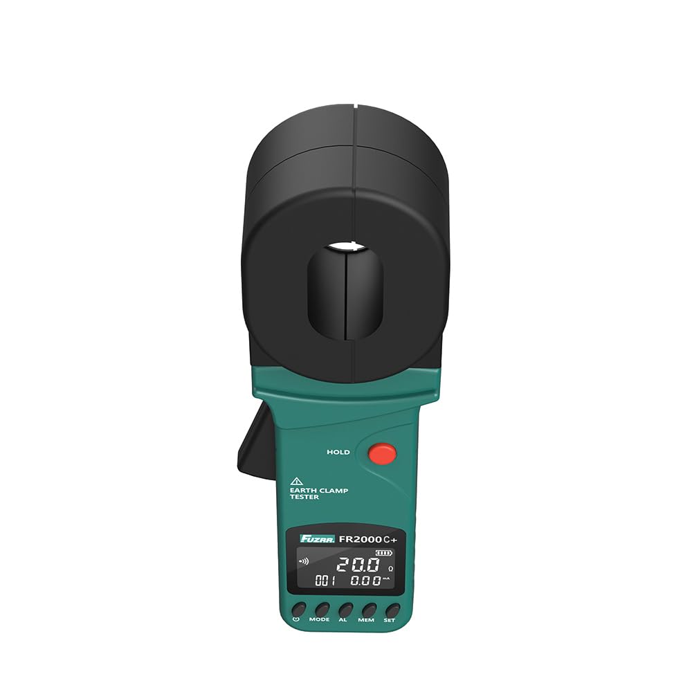 4 Digit LCD Clamp Ground Resistance Tester (Multifunctional) FR2000C+ Earth Tester Loop Resistance Leakage Current Meter 0.01Ω-1200Ω 0.00mA-20.0A USB Software