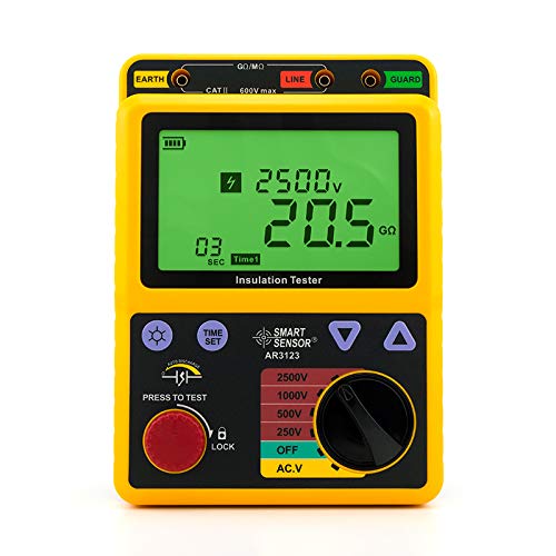 AR3123 High Voltage Insulation Tester, 250V / 500V / 1000V / 2500V, 0.0MΩ~99.9GΩ