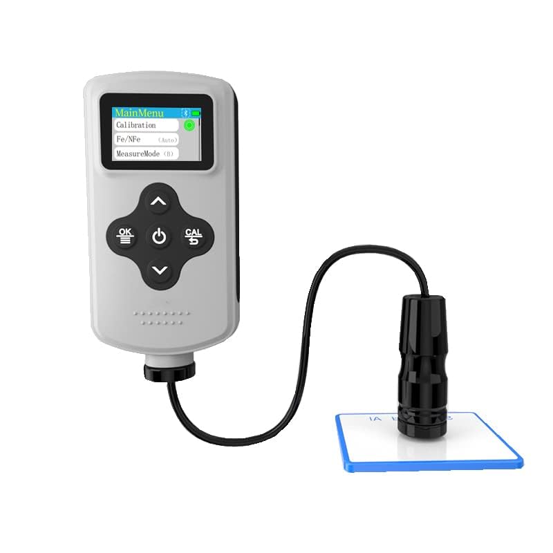 Aluminium Base Car Coating Thickness Machine Tester Gauge Meter Split Type Paint Equipment with Measurement Range 0 to 2000μm Resolution 1μm for Paint Powder Porcelain Chromium Copper Zinc