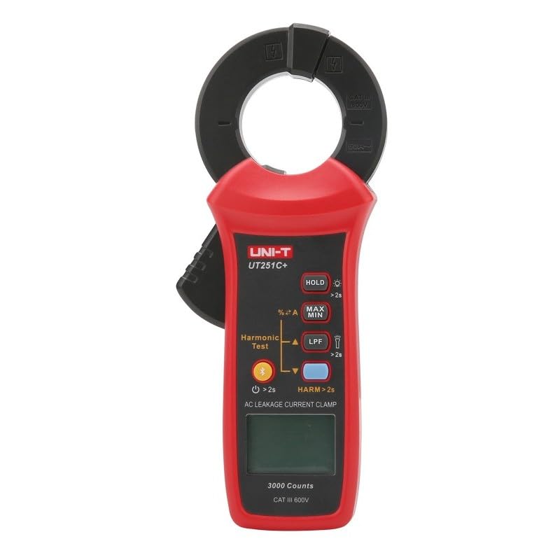 UNI-T UT251C+ Digital AC Leakage Current clamp Meter,1uA Resolution,3mA-60A,Φ1.5inch/40mm,3000 Counts Micro Current Tester AC Leak Current Pliers,with Bluetooth LPF Measure Harmonic Test