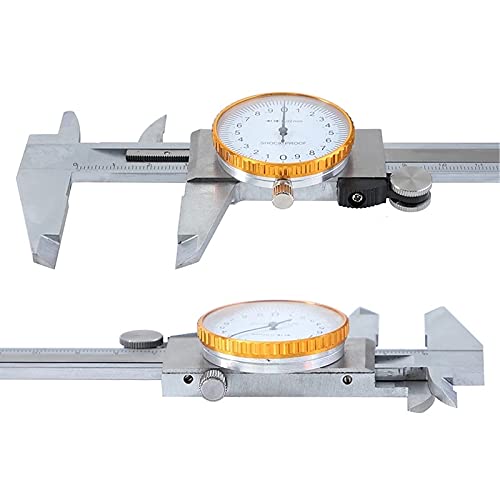 0-150mm/0.02 Dial Caliper Stainless Steel Vernier Calipers Shock Proof Metric Gauge