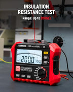 KAIWEETS KE2500 Insulation Resistance Tester Up to 200GΩ Pro Megohmmeter and KAIWEETS KET05 23PCS Multimeter Test Leads Kit with Replaceable Precision Probes Set