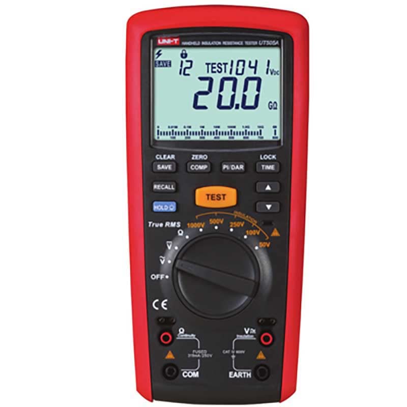 UNI-T Uni-Trend Ground Resistance Meter UT505A 505B 1000V Digital Handheld True RMS Megger Insulation Resistance Meter Tester Multimeter Ohm Voltmeter Megohmmeter(UT505A)