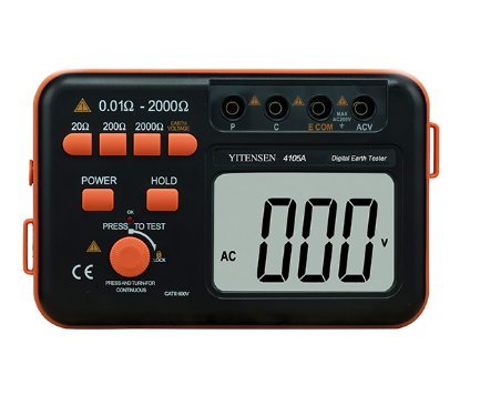 Victor 4105A High Accuracy Digital LCD Ground Earth Resistance Current 200V Tester Resistivity Tester Earth Electrical Meter 20Ω-2000Ω
