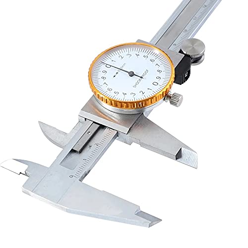 0-150mm/0.02 Dial Caliper Stainless Steel Vernier Calipers Shock Proof Metric Gauge
