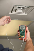 Digital Multimeter for Measuring Voltage (Range: 0.1mV to 600V) & Temperature (Range: -4 to 1382°F) for HVAC, Heavy Industries, Home Appliances | Model: Extech EX330