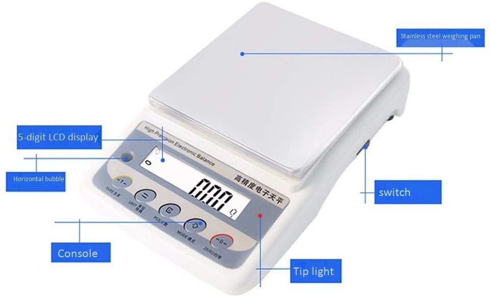 0.01G Counting Scales Electronic Analytical Balance LCD Display Precision Digital Industrial Scale for Gold Jewelry Herbs Diamond Weighing Scales,3000G/0.01G