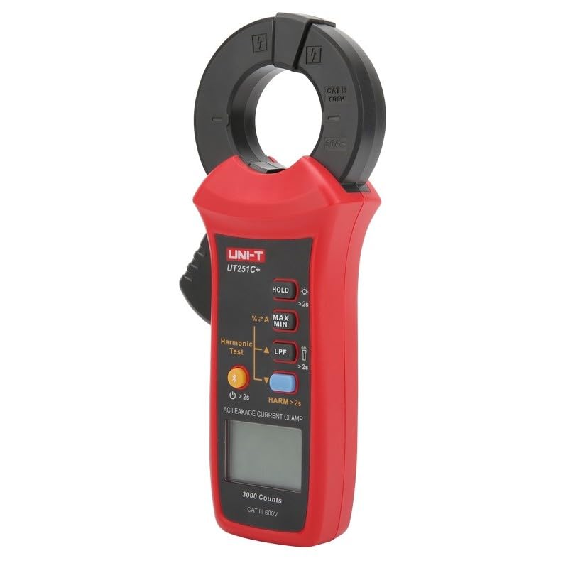UNI-T UT251C+ Digital AC Leakage Current clamp Meter,1uA Resolution,3mA-60A,Φ1.5inch/40mm,3000 Counts Micro Current Tester AC Leak Current Pliers,with Bluetooth LPF Measure Harmonic Test