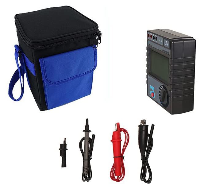 Insulation Resistance Tester Meter Megohmmeter With Rated Voltage 50/250/500/1000/2500V Insulation Resistance 0.1MΩ-200GΩ AC/DC Voltage 0-750V For Electric Motor,Cable,Switch Insulation Material