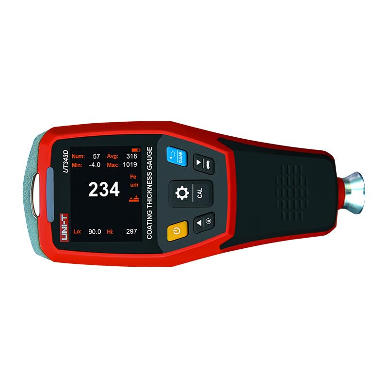 UNI-T UT343D UT343A UT343E Digital Coating Gauge Meter Cars Paint Thickness Teste Metal Detector FE/NFE Measurement with USB Data(UT343D)