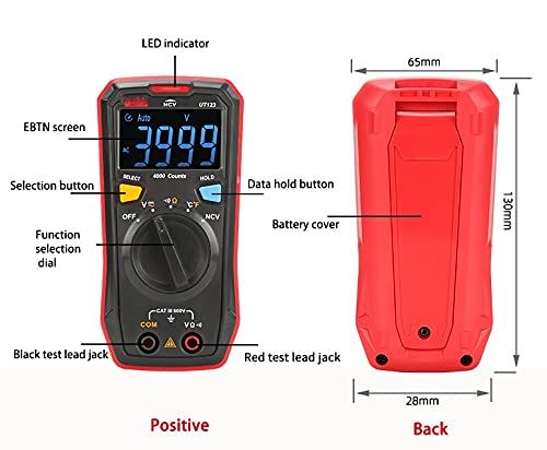 High-Definition Color Screen Automatic Range Digital Multimeter Data Retention AC and Voltmeter