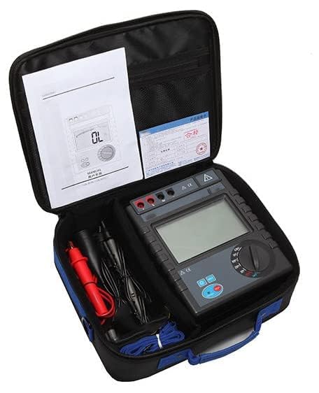 Insulation Resistance Meter Tester Megohmmeter Megohm Meter for Electric Motor,Cable,Electrical Appliance,Switch Insulation Material Insulation Resistance 0.1MΩ-400GΩ Max. Rated Voltage 5000V