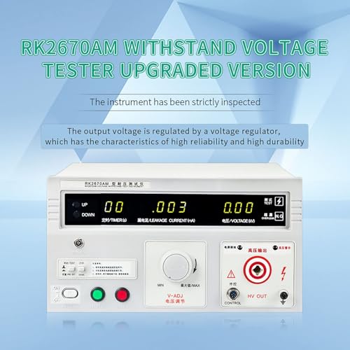 Voltage Withstand Tester, Hi-Pot Insulation Resistance Testing Tool, LED Digital AC Tester for Electrical Equipment Safety