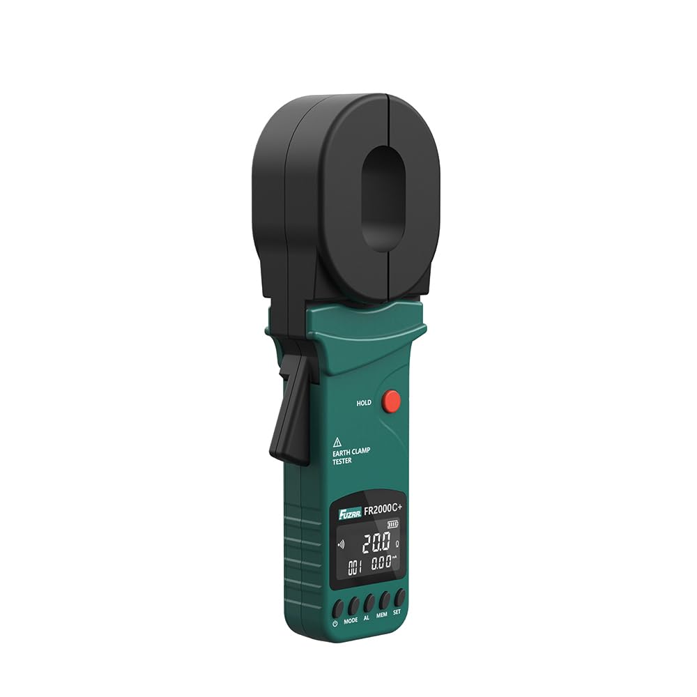 4 Digit LCD Clamp Ground Resistance Tester (Multifunctional) FR2000C+ Earth Tester Loop Resistance Leakage Current Meter 0.01Ω-1200Ω 0.00mA-20.0A USB Software