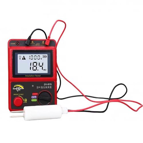 Insulation Resistance Tester with LCD Display, Paint Conductivity Measurement, Maximum 99 Counts, Sampling Rate 0.5-10/sec for Industrial and Electrical Testing