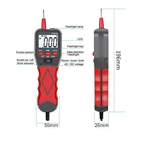 Simple Auto Range Digital Multimeter Portable LCD Display Voltage Resistance Meter 600V Flashlight Backlight