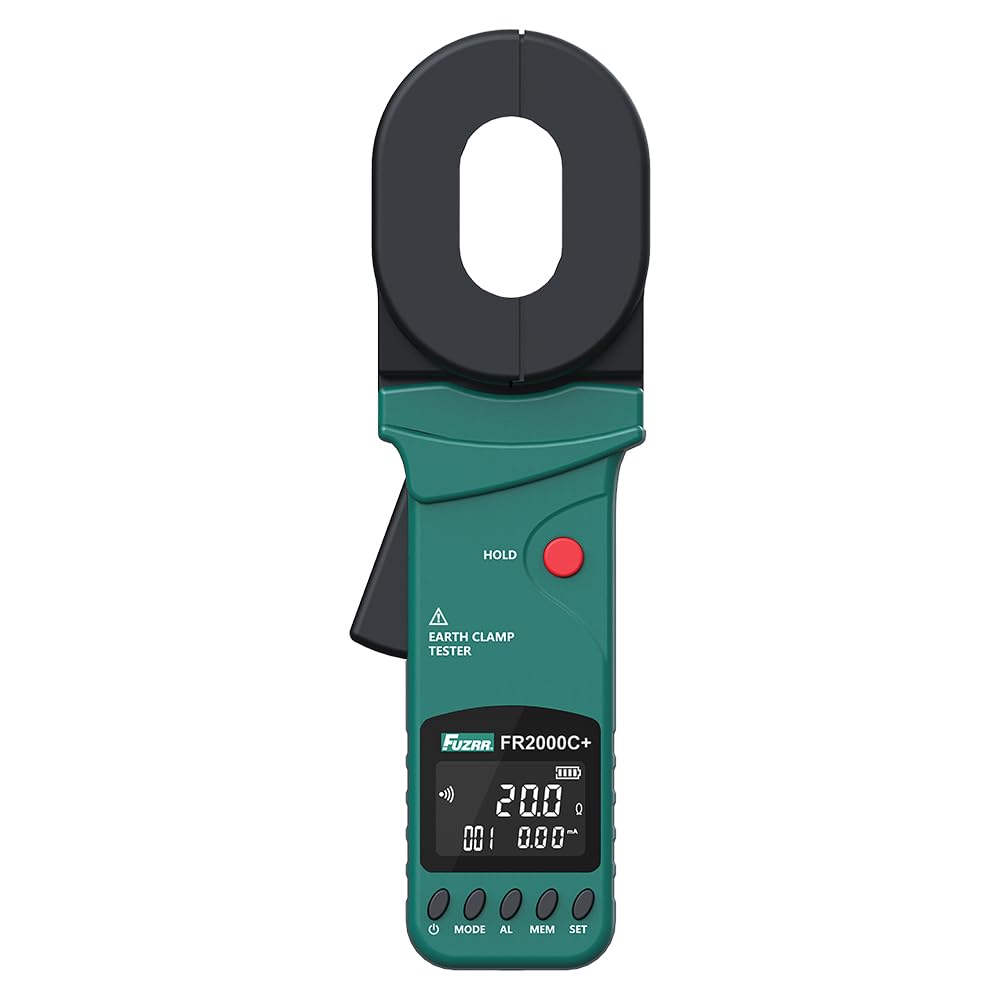 4 Digit LCD Clamp Ground Resistance Tester (Multifunctional) FR2000C+ Earth Tester Loop Resistance Leakage Current Meter 0.01Ω-1200Ω 0.00mA-20.0A USB Software