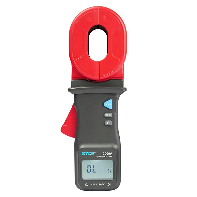 0.01Ω-200Ω Digital Clamp Ground Earth Resistance Tester Meter with 99 Groups Data Storage ETCR2000A