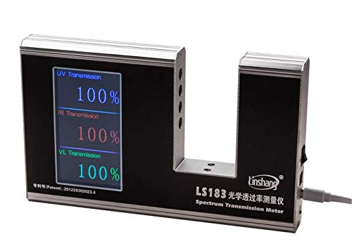 LS183 Spectrum Transmission Meter UV IR Transmission Meter Test Film Glass Window Tint with 940 IR 365 UV 380-760nm VL