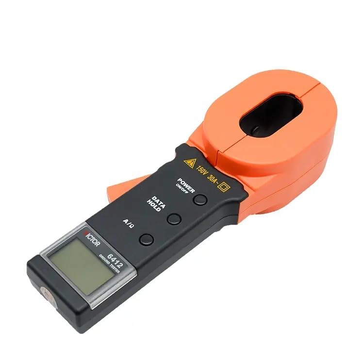 Victor 6412 6412+ 6V 30A 32mm DC Clamp Type Digital Earth Resistance Ground Tester Industrial and Electrical Equipment Meter(Victor 6412)