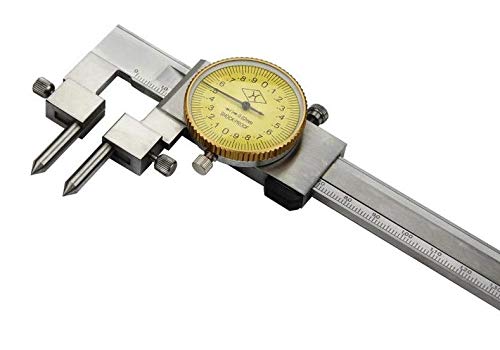 Precision Stainless Steel Dial Caliper for Center Distance Measurement Range 0-150mm Tip 10mm Resolution 0.02mm