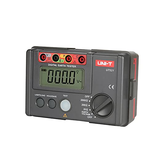 UNI-T Uni-Trend UT521 UT522 Digital Earth Tester Ground Resistance AC Earth Insulation Resistance Tester Light Weight Design Ground Resistance Tester Ground Resistance Voltmeter(UT521)