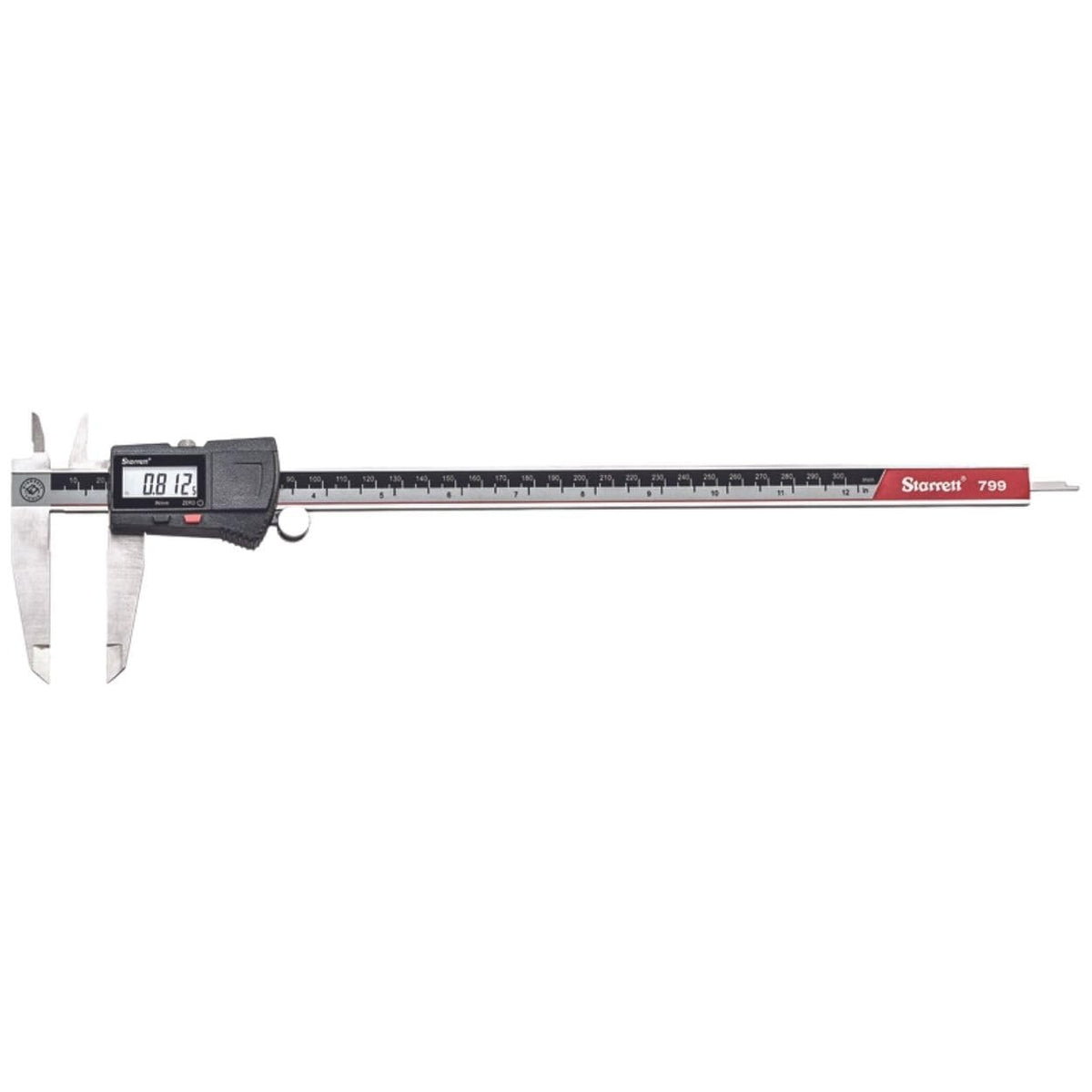 Starrett Electronic Caliper, 0-12" Range, .0005" Resolution