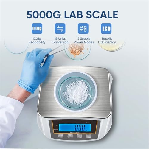 0.01G 5000G Precision Weighing Scale Electronic Analytical Balance 2Kg Use for Gold and Jewelry,2000g 0.01g-1