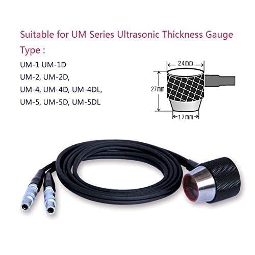 Ultrasonic Thickness Tester Transducer Probe ZT-12 with 2MHz Cast Iron Probe Measurement Range 4.0-300mm Suitable for UM-1 UM-1D UM-2 UM-2D UM-4 UM-4D UM-4DL UM-5 UM-5D