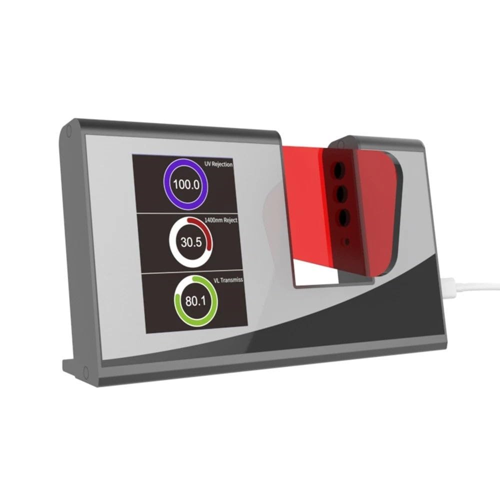 Optical Transmittance Meter Glass Film Light Transmission Tester with Visible Light 380nm-760nm Infrared Peak Wavelength 940nm for Transmittance and Shading Coefficient of Transparent Materials
