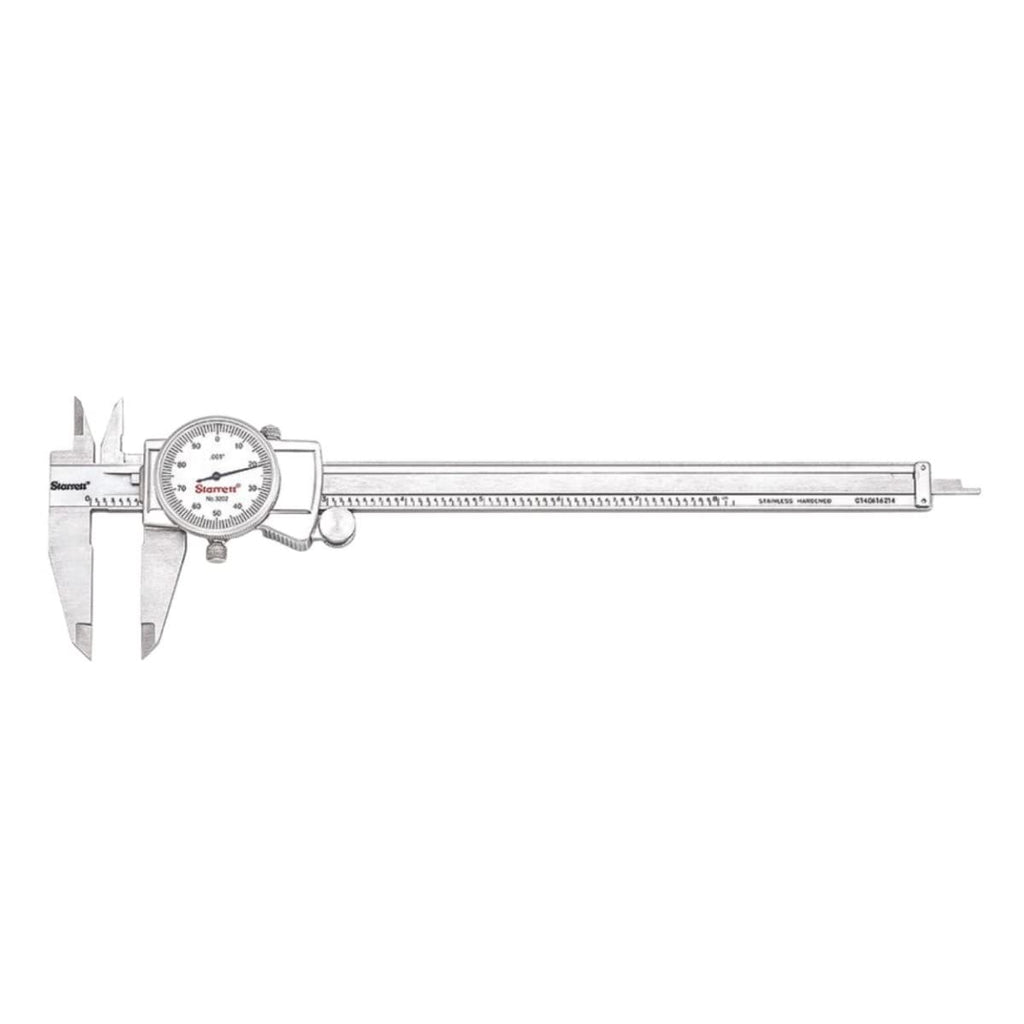 Starrett Dial Caliper, Adjustable Bezel, 0-12" Range, .001" Grad
