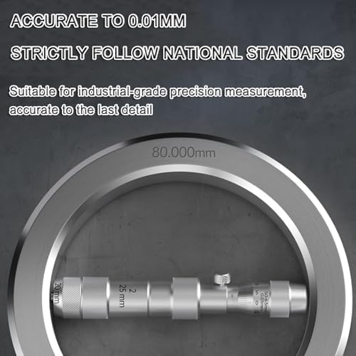 Precision Inside Micrometer 50-1000mm Range, 0.01mm Accuracy, Includes Extension Rods for Industrial Measurement & Quality Control,