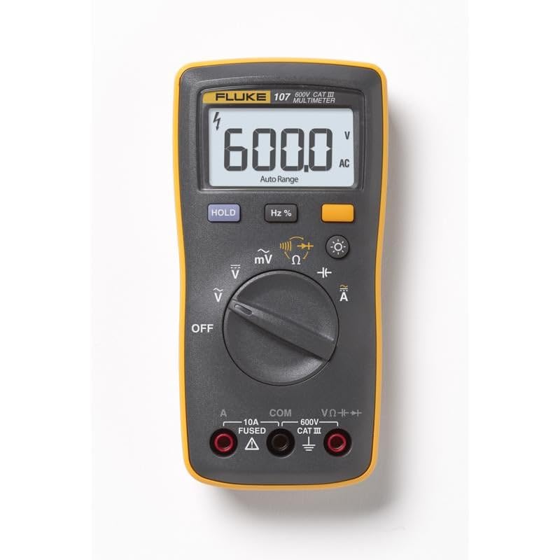 Fluke 3022419 107 600V LCD Multimeter Yellow