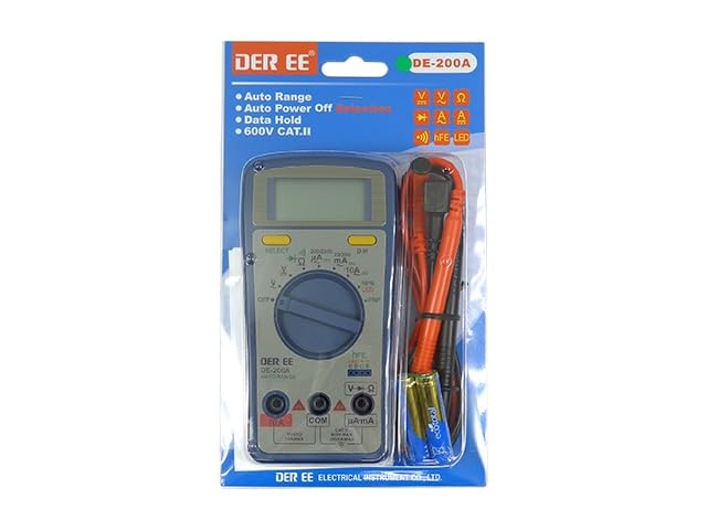 Taiwan Quality DER EE DE-241 DMM Digital Multimeter DCV ACV Resistance Diode Buzzer Digits 4000 Counts Display Multi Tester Volt Meters and RMS multimeters