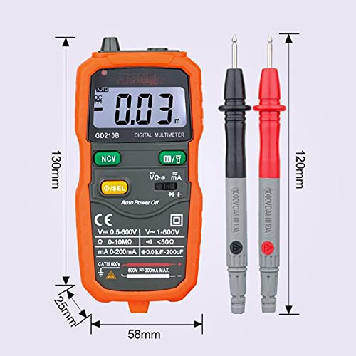 Digital Multimeter 6000 Counts Auto Range Multimetro Tester Voltage Capacitance Meter with Flash Light