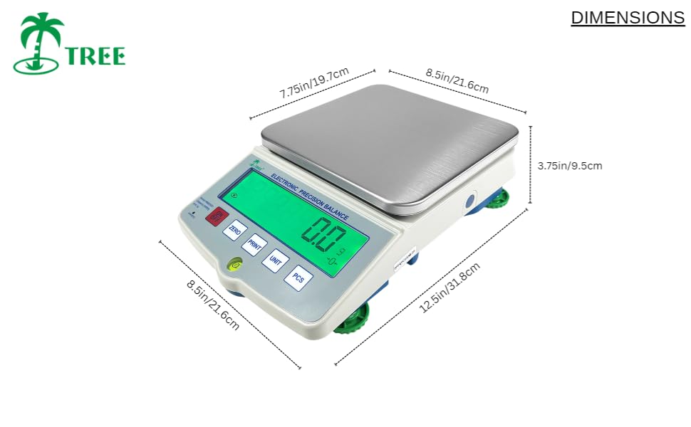 Touch Screen Precision Balance, 3100g x 0.01g Digital Laboratory Scale