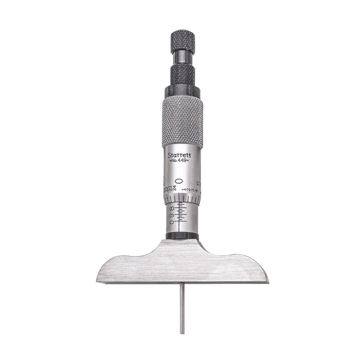 Starrett Micrometer Depth Gage with Half Base, 0-3" Range