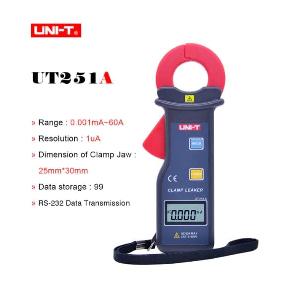 UNI-T Uni-Trend Multimeter clamp Meter UT251A UT251C UT253A Current Leakage clamp Meter Digital Detector High Accuracy Sensitivity Amp Amperometric Leak Tester(UT251A)