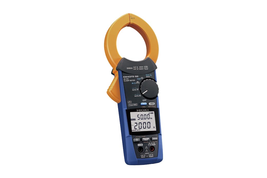 True RMS AC/DC Digital Clamp Meter – 2000 A, Multi-Function Electrical Tester for Electricians, Solar Technicians, EV Services | Industrial clamp Meter | Model: Hioki CM4373-50