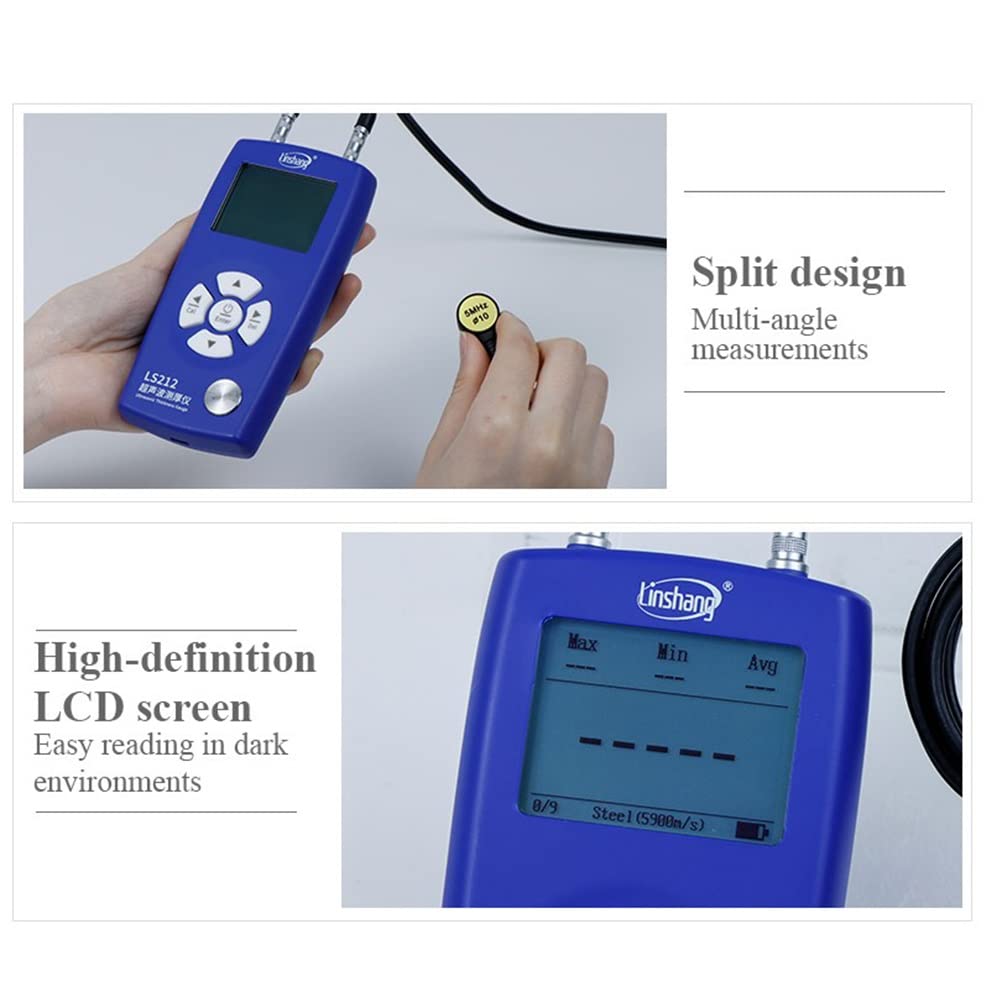 0.8-350mm NDT UTG UTM Measurement Tool for Pipe Wall Metal Steel，UT Ultrasonic Thickness Gauge Meter Tester
